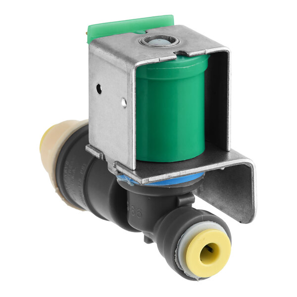 A Scotsman 12-3088-01 water valve with a green solenoid and push-to-connect fittings.
