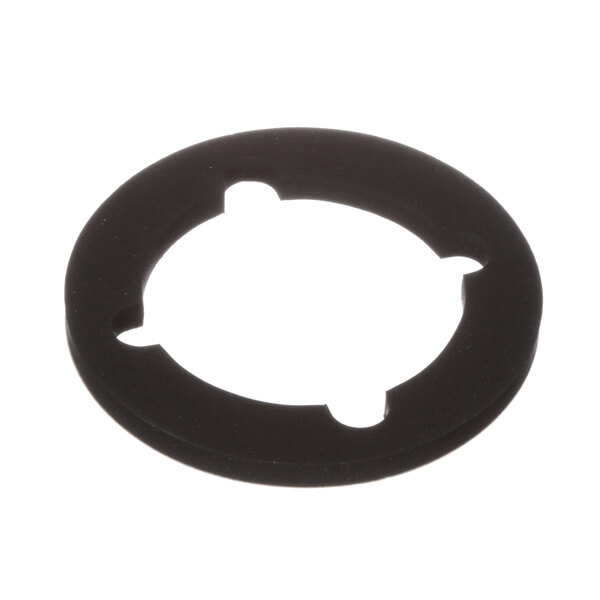 A black rubber Vitamix pedestal seal with holes.