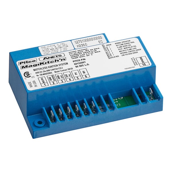 A blue and white Pitco ignition module.