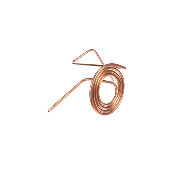 A close-up of copper tubing with a coil on the end.