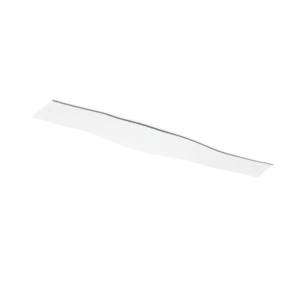 A white curved table adjustment shim with a black handle.