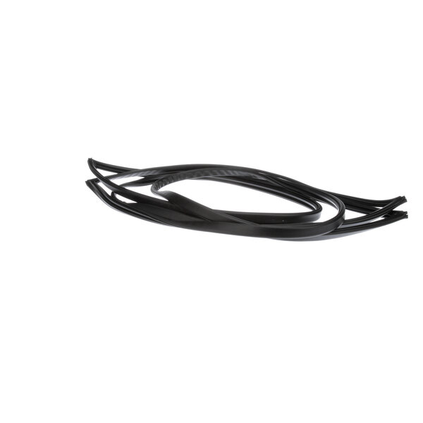 A black rubber door gasket for a refrigerator.