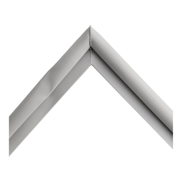 A white metal gasket with a curved edge.