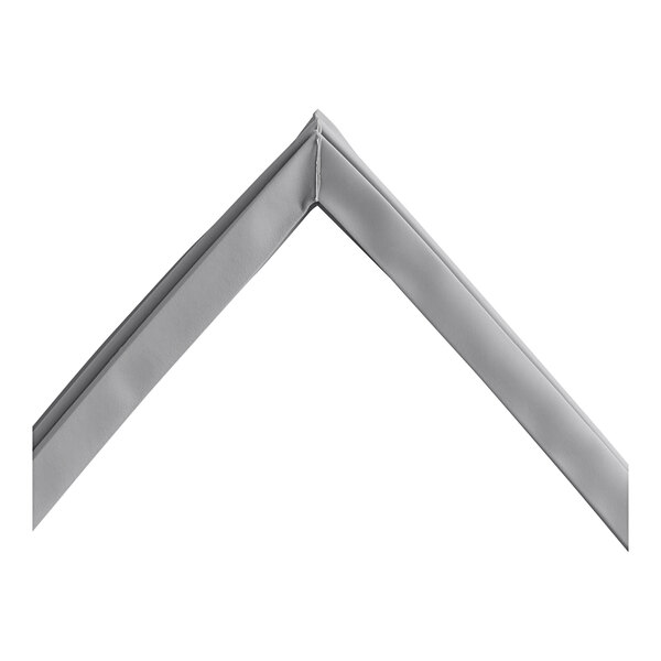 A close-up of a corner of a grey Metro RPC06-910D Dutch door gasket.