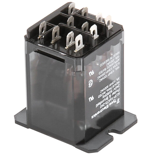 A black rectangular Jackson 5945-002-47-74 Relay with four terminals.