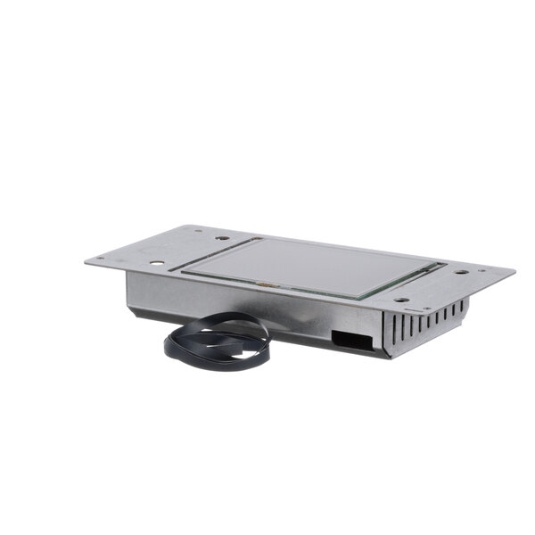A silver rectangular Duke Serv-asy control device with a black strap.