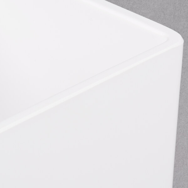 a close up of a white box