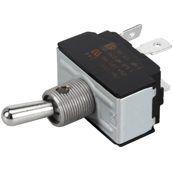 A small metal and black APW Wyott main switch.