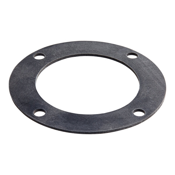 A black steel Hobart gasket with holes.