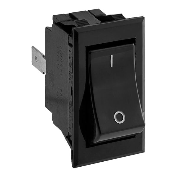 A black Alto-Shaam rocker switch.