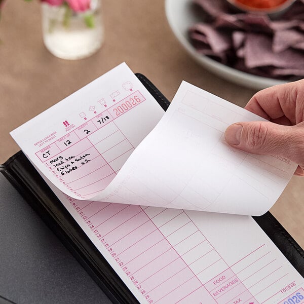Choice 2 Part Purple and White Carbonless Guest Check   - 2,500/Case