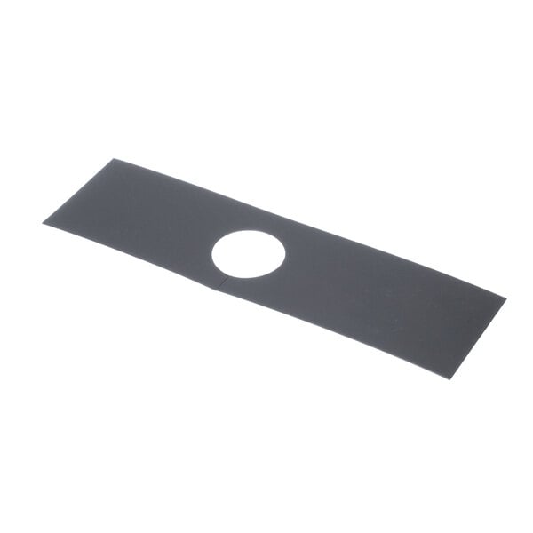 A black rubber rectangular Henny Penny Cam Slide filler pad with a hole in it.