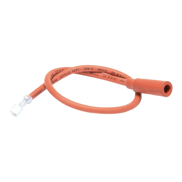 An orange ignitor wire lead with connectors on both ends.
