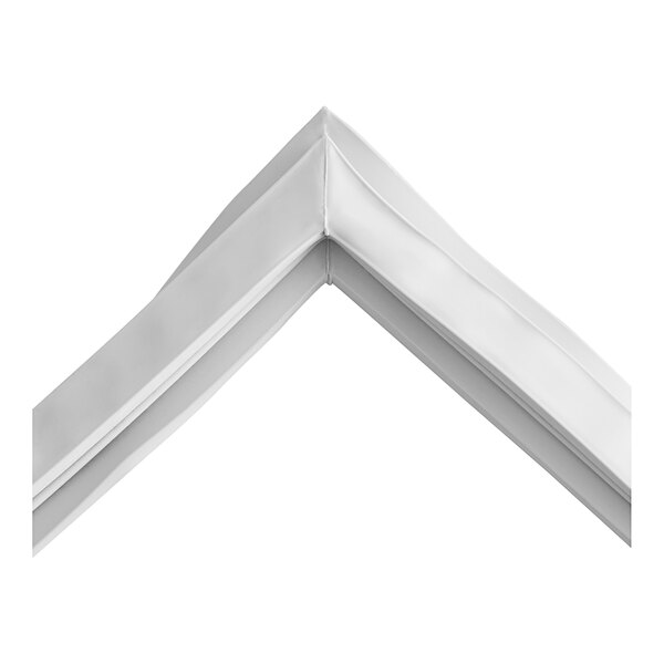 A white corner door gasket for a Manitowoc Ice aluminum cabinet.