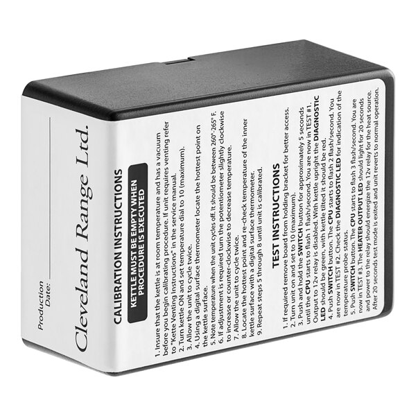 A black rectangular Cleveland control box with white text.