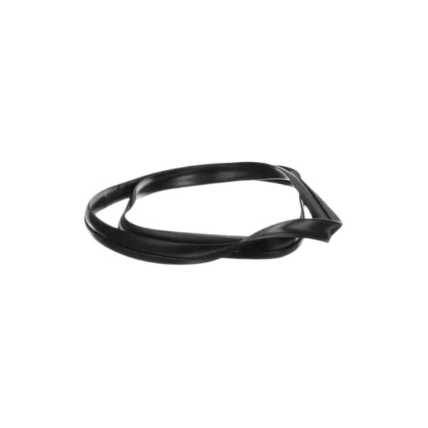 A black rubber gasket with a white background.