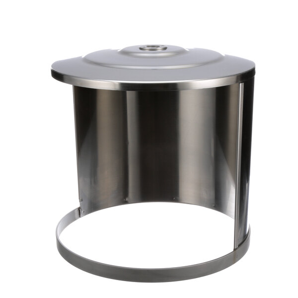 a metal container with a lid