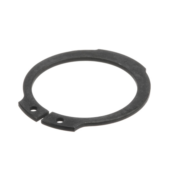 A black rubber ring with a hole in it.