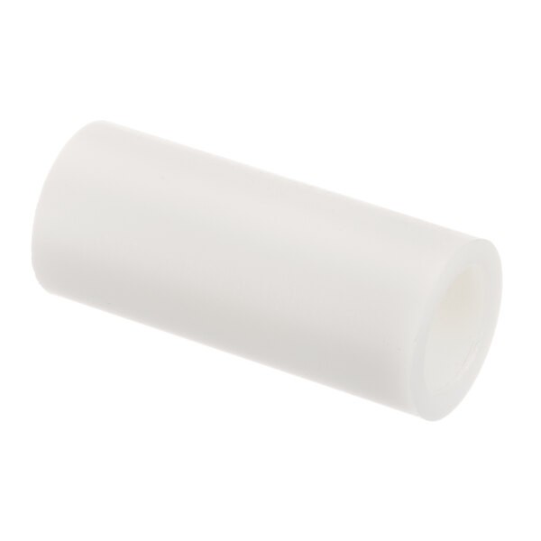 A white cylindrical object with a black handle.