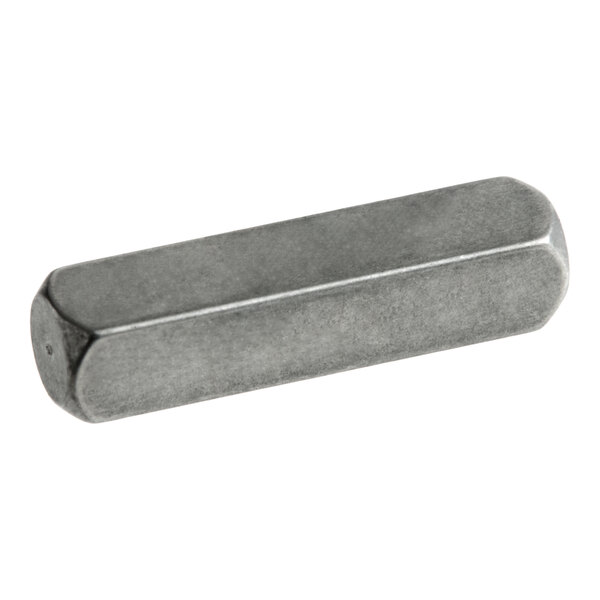 A metal hexagonal drive key.