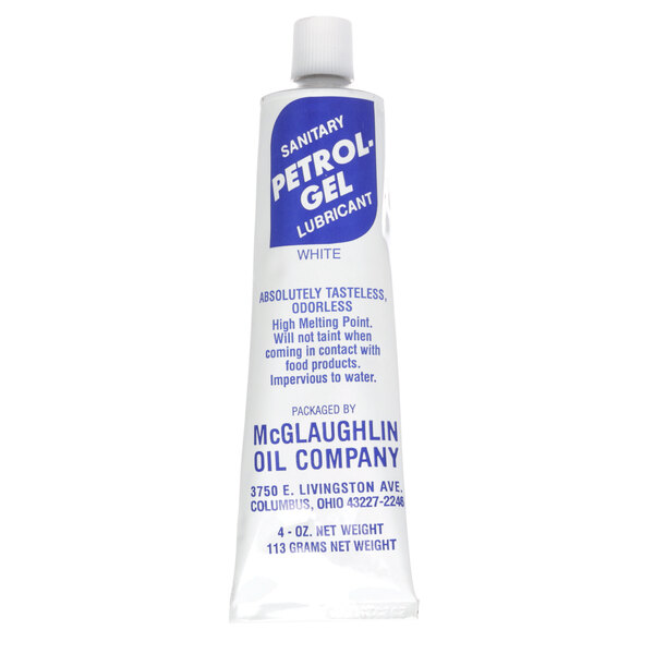 A white tube of Univex Petro Jel with blue text.