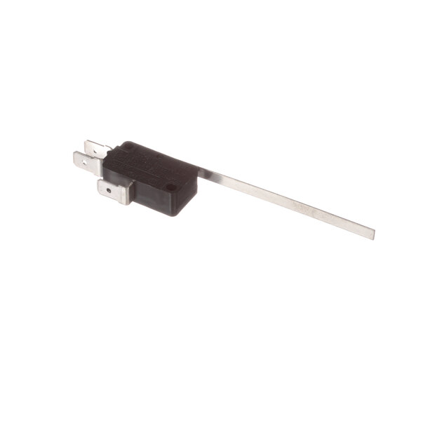A black and silver Moffat microswitch.