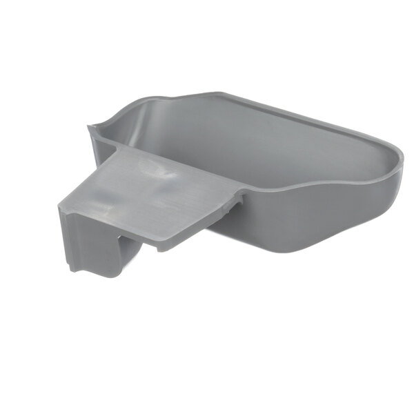A grey plastic container with a lid and a handle.