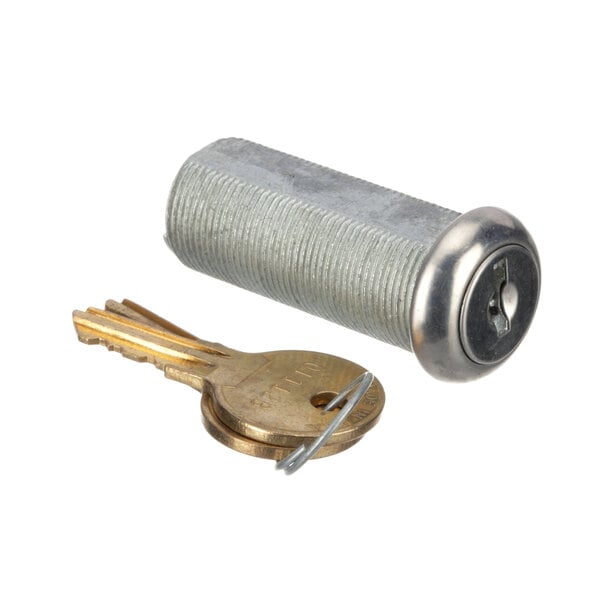 A Traulsen Cam Lock cylinder and two keys.