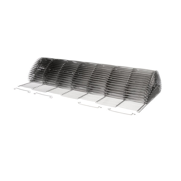 A roll of metal rods with a Lincoln 370155 Belt 2''.062 Wire Dia label.