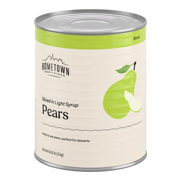 Hometown Provisions #10 Can Sliced Pears in Light Syrup - 6/Case