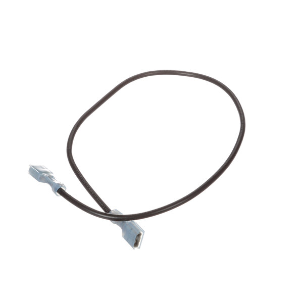 A black wire with blue and white connectors.