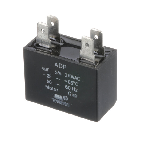 A small black Doyon Baking Equipment capacitor.