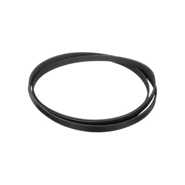 A packaged Alliance Laundry black rubber belt.