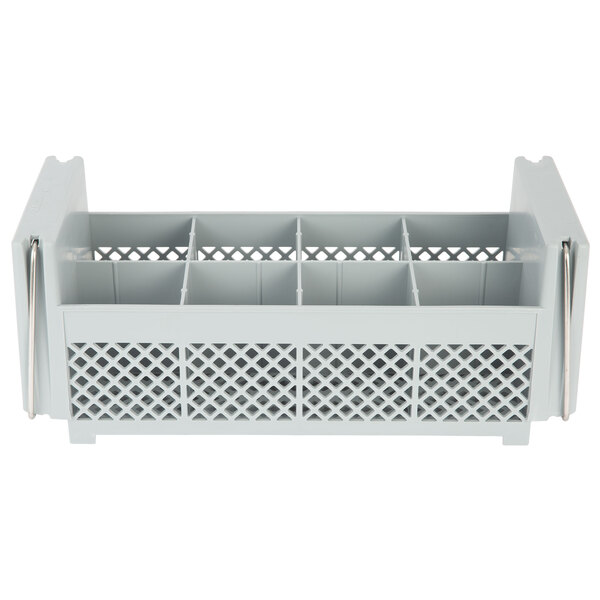 Cambro 8FB434151 Soft Gray 8 Compartment Half Size Camrack Flatware