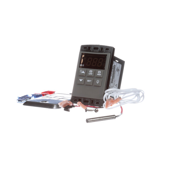 A Bally digital temperature controller with wires and a thermometer.