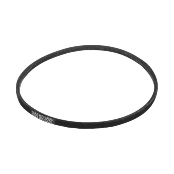 A black rubber belt for a laundry machine.