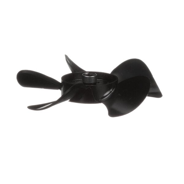 a black propeller with a white background