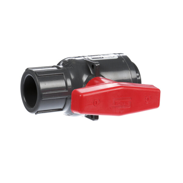 a close-up of a red and black device