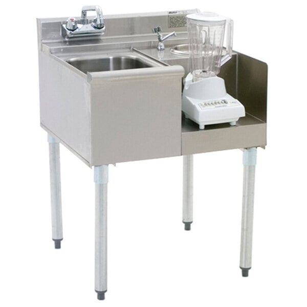 A stainless steel Eagle Group blender module with a left mount sink.