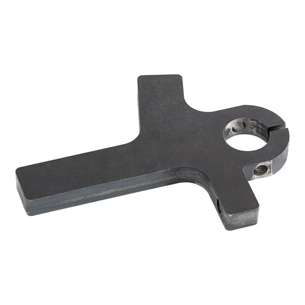 A black metal Cleveland Tilt Stop Arm with a hole in it.