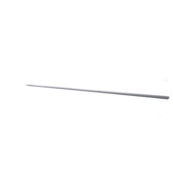 A long white object with a black center.