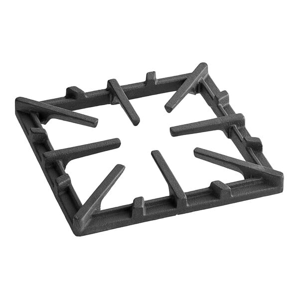 A black metal square Vulcan grate with a cross on top.
