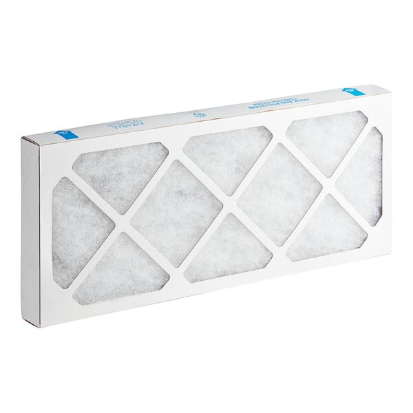 A white rectangular filter for an Alto-Shaam combi oven with blue and white diamond shapes.