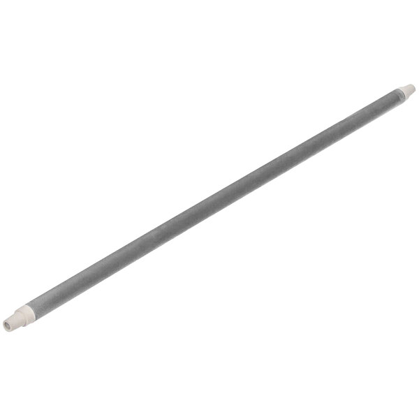 A long thin grey metal rod with white tips.