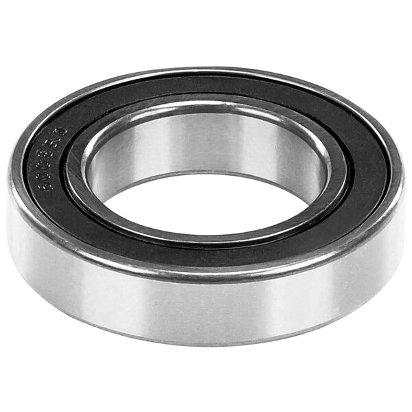 A close up of a Doyon roller bearing with a black and silver ring.