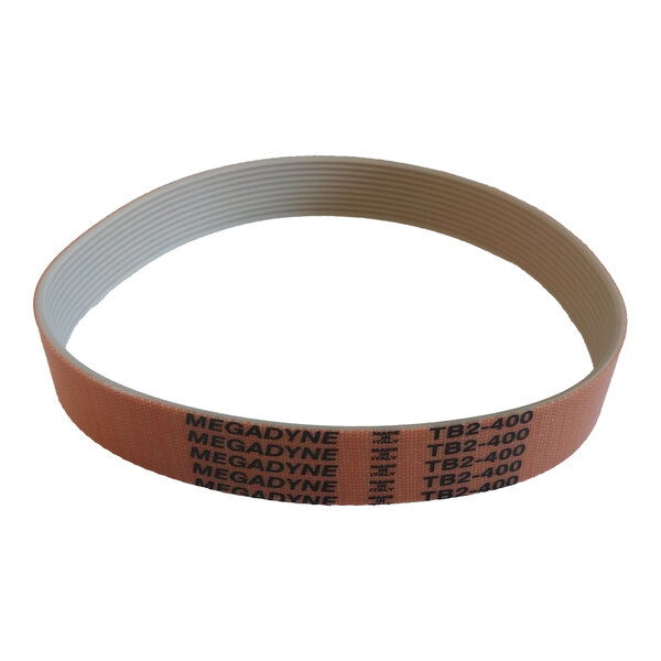 A replacement Globe M024 Belt with ribbed inner surface and product labeling on the outer side.