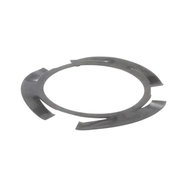 A black circular metal spring loading ring.