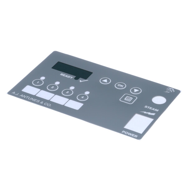 A white rectangular Antunes Primary Label with buttons and a display.