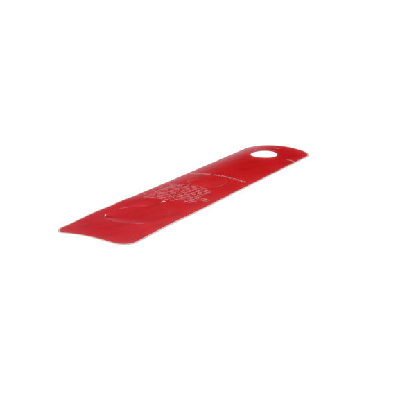 a red rectangular object with text
