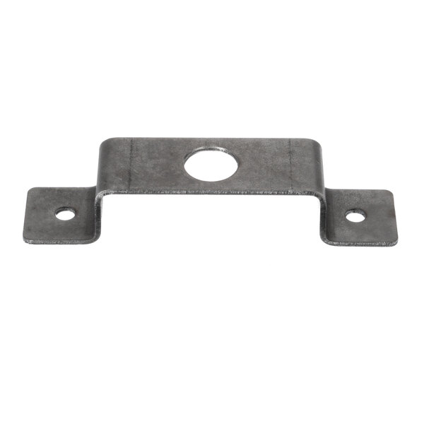 A Vulcan orifice bracket, a metal piece with two holes in it.